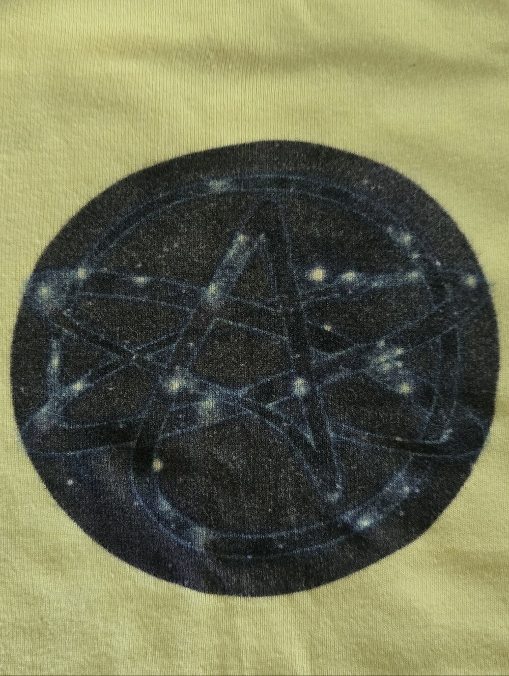Women's Yellow Graphic Tee with Navy Star Emblem